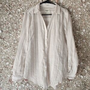 Abercrombie & Fitch Gauzy Oversized Boyfriend Fit Buttondown